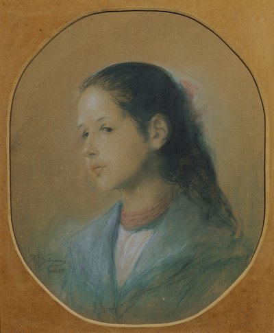 Señora con un collar de coral de Adalbert Franz Seligmann