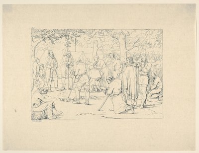 Oración en el campamento de Stonewall Jackson de Grabados de la Guerra Confederada, 1861-63 de Adalbert John Volck
