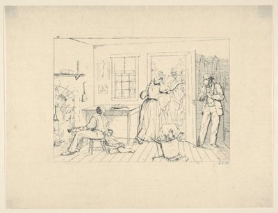 Esclavos ocultando a su amo de un grupo de búsqueda de grabados de guerra confederados, 1861-63 de Adalbert John Volck