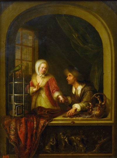 El seductor par Braun, Adam (1748-1827). Óleo sobre lienzo de Adam Braun