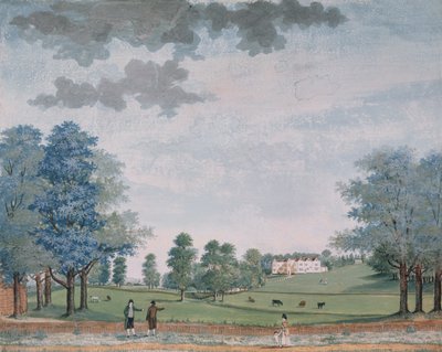 La Gran Casa y el Parque en Chawton, c.1780 de Adam Callander