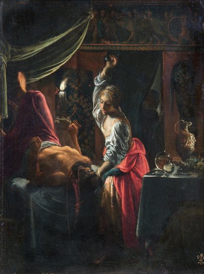 Judith matando a Holofernes, c.1601-03 (óleo sobre cobre) de Adam Elsheimer
