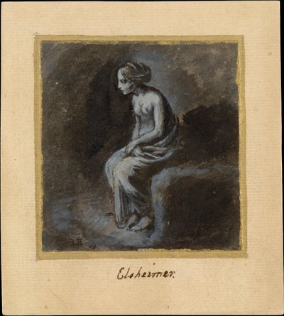Joven mujer sentada, finales del siglo XVI - principios del siglo XVII de Adam Elsheimer