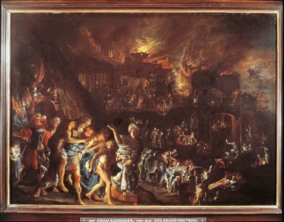El incendio de Troya, c. 1604 de Adam Elsheimer
