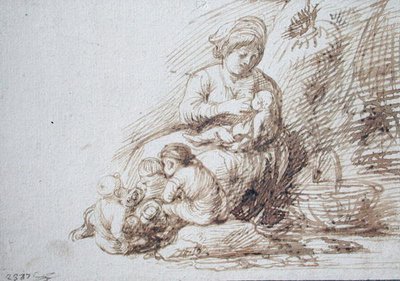 Mujer amamantando de Adam Elsheimer
