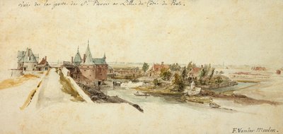 Una vista de la Porte Saint-Pierre en Lille de Adam Frans van der Meulen