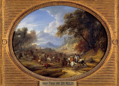 Ataque a un convoy por ladrones Pintura de Adam Van der Meulen (1632-1690) de Adam Frans van der Meulen