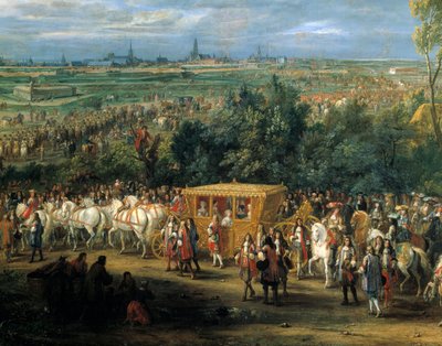 Entrada del rey Luis XIV y la reina María Teresa el 30 de julio de Adam Frans van der Meulen