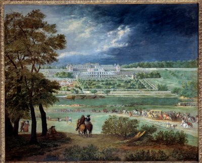 El Castillo Nuevo de Saint-Germain y los jardines, durante la reconstrucción de las terrazas de Adam Frans van der Meulen