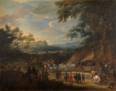 Luis de Benavides Carrillo, Marqués de Caracena y su cortejo de Adam Frans van der Meulen