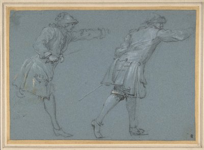 Estudio de dos soldados luchando con espadas, siglo XVII de Adam Frans van der Meulen