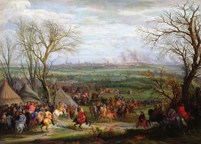 El sitio de Cambrai por Luis XIV, rey de Francia y Navarra, en 1677 (óleo sobre lienzo) de Adam Frans van der Meulen