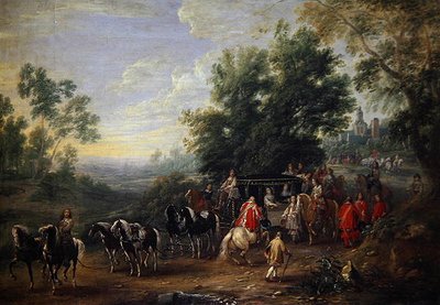 Procesión de viaje de una princesa de Adam Frans van der Meulen