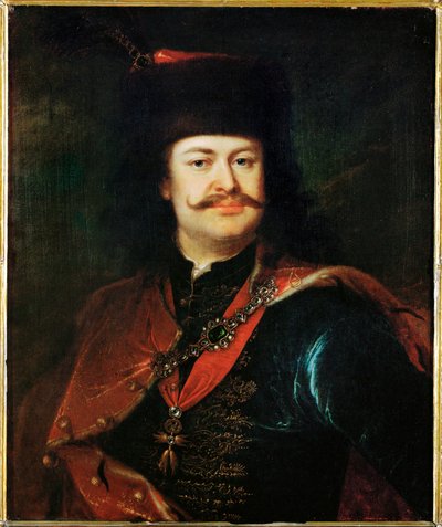 Príncipe Ferenc II Rakoczi, revolucionario húngaro contra el dominio de los Habsburgo (pintura sobre lienzo) de Adam Manyoki
