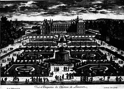 Château de la Rochefoucauld en Liancourt; dibujo de Perelle de Adam Perelle