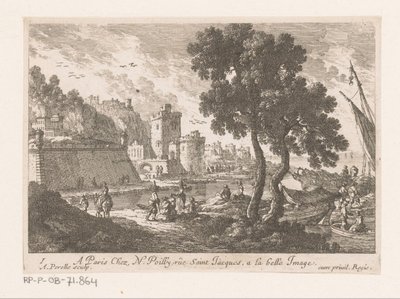 Vista al puerto con dos árboles Paisajes costeros (título de la serie) de Adam Perelle