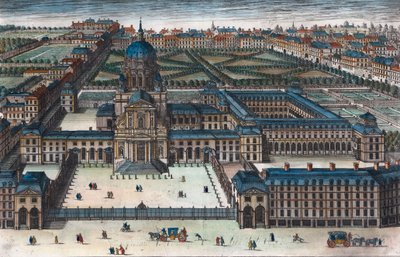 El Real Monasterio de Val-de-Grace (Val de Grace) que Ana de Austria, Reina de Francia, construyó - Grabado de 1660 por Adam Perelle (1640-1695) de Adam Perelle