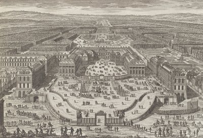 Vista general del castillo de Versalles, 1680s de Adam Perelle