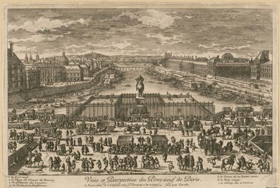 Vista del Pont Neuf en París, segunda mitad del siglo XVII de Adam Perelle