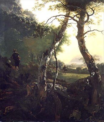 Un Paisaje Boscoso Italiano con Figuras y Ganado de Adam Pynacker