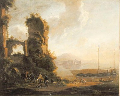 Paisaje Costero Italiano de Adam Pynacker