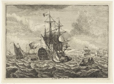 Paisajes marinos con barcos y bote de remos de Adam Silo