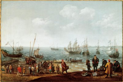 Playa con pescadores de Adam Willaerts