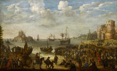 Cristo predicando desde un barco en el mar de Galilea de Adam Willaerts
