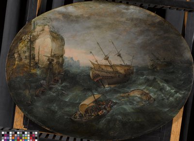 Naufragio en una costa rocosa de Adam Willaerts