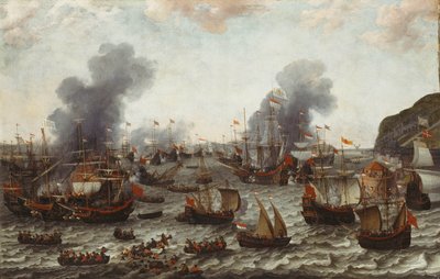 La Batalla de Gibraltar, entre las Flotas Holandesa y Española, 25 de Abril de 1607 de Adam Willaerts