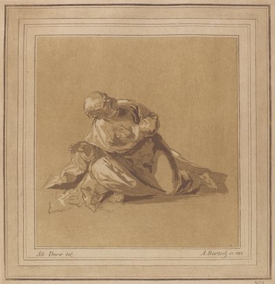 Un apóstol San Pedro agachado, 1785 de Adam von Bartsch