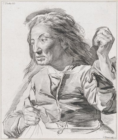 Una anciana con los puños cerrados, 1786 de Adam von Bartsch