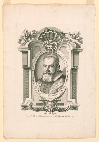Retrato de Galileo Galilei (1562-1642) de Adamo Fioroni, active first half of 19th century