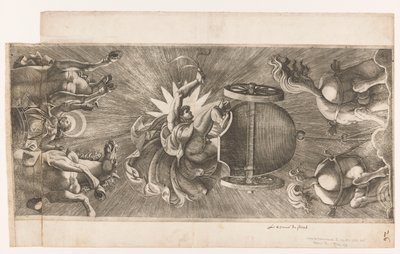 Apolo en su carro triunfal y Diana como diosa de la luna de Adamo Scultori (attributed to)