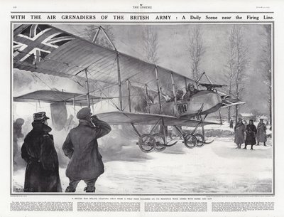 Biplano británico en un aeródromo cerca de Hollebeke, Bélgica, Primera Guerra Mundial de Addison Thomas Millar