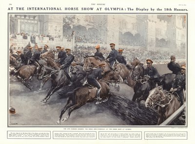 Exhibición de los 18º Húsares en el Show Internacional de Caballos en Olympia, Londres, 1914 de Addison Thomas Millar