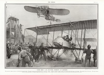 Casi accidente en el aeródromo de Hendon, 1913 de Addison Thomas Millar