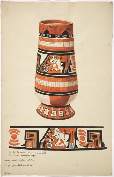 Un jarro y su diseño de Aqua Caliente, cerca de Cartago, Costa Rica de Adela Breton