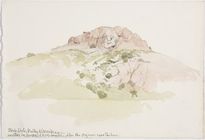 Ídolo de roca en Cerro de los Riscos, más allá de Guadalupe, Valle de México, México de Adela Breton