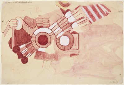 Copia de un fragmento de pintura de la Casa de Barrios, Teopancaxco, Estado de México de Adela Breton