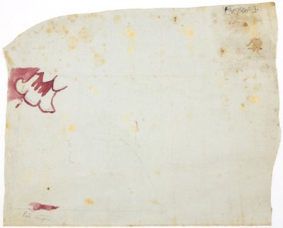 Copia de un fragmento de pintura mural de Casa de Barrios, Teopancaxco, Estado de México de Adela Breton