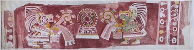 Copia de una pintura mural de la Casa de Barrios en Teopancaxco, Teotihuacán, Estado de México de Adela Breton