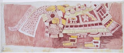 Copia de parte de un mural de la Casa de los Sacerdotes, Teotihuacan, México de Adela Breton