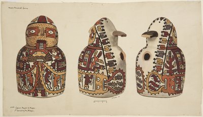 Olla de Nazca, vasija de cerámica pintada de Adela Breton