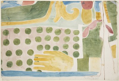 Parte de un mural que representa sacrificio humano sobre la puerta interior, cámara interior del Templo Superior de los Jaguares, Chichen Itza de Adela Breton