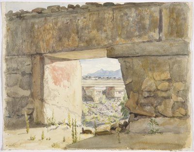 Edificios en ruinas en Mitla, Oaxaca de Adela Breton