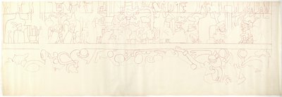 Pared sur, Templo Superior de los Jaguares, Chichen Itzá, México, cuarto sur de Adela Breton