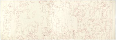 Pared sur, Templo Superior de los Jaguares, Chichen Itzá, México, cuarto central sur de Adela Breton