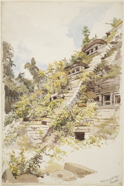 Escalera de la Pirámide de los Nichos, El Tajín, Papantla, México de Adela Breton
