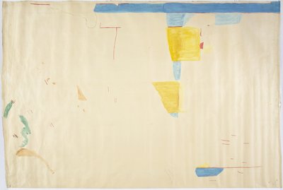 Calco de una pintura del panel central, Pared Este, Templo Superior de los Jaguares, Chichén Itzá, México (acuarela transparente y grafito) de Adela Breton